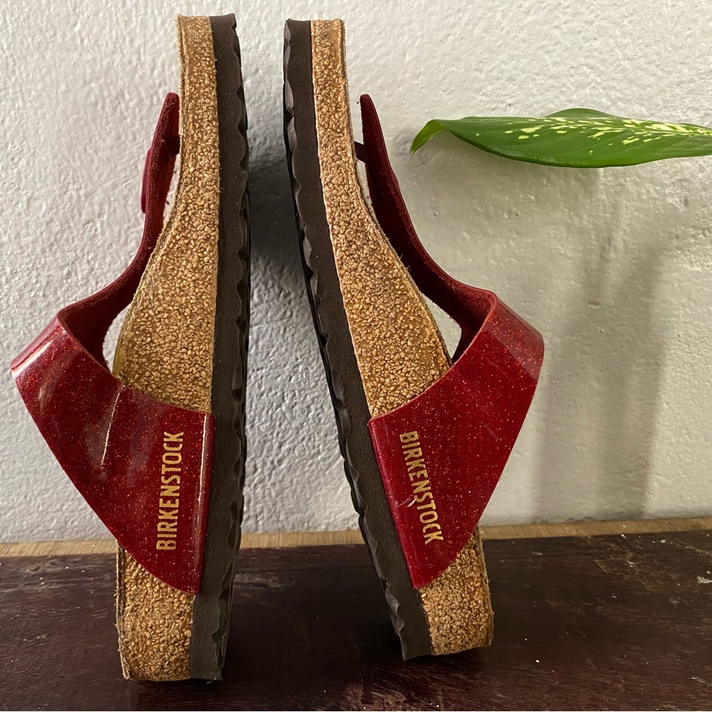 Pre-owned Birkenstock Gizeh Red Sandals with Buckle 37/6 Regular fit